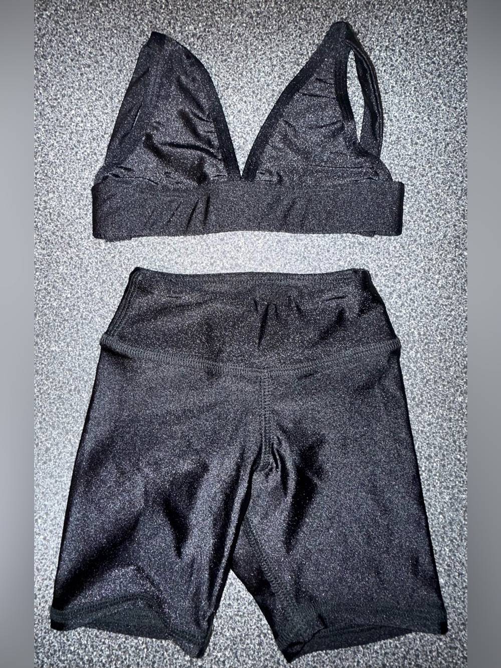Tiger Friday Black 2 Piece Dance Set Bra Top and Shorts Size Child X-Small